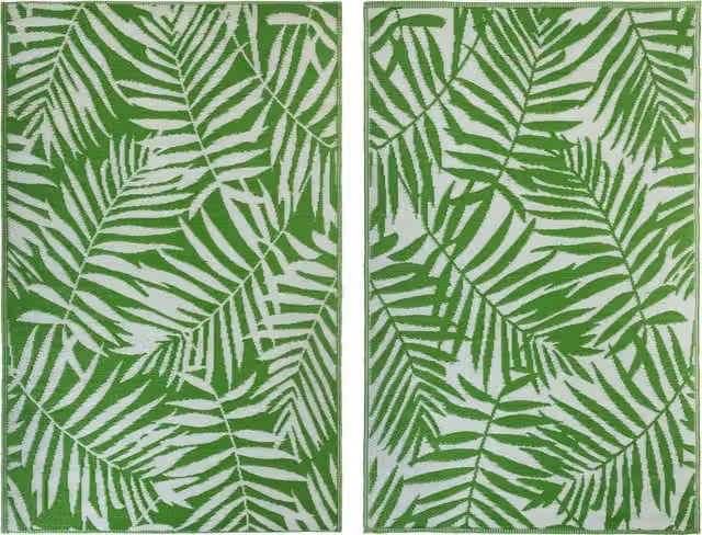 Gardenisita Green Geometric Patterned Outdoor Garden Rug