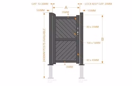 Buttercup Farm Black Aluminium Pedestrian Swing Gate, W/H: 120 x 160 cm – 2