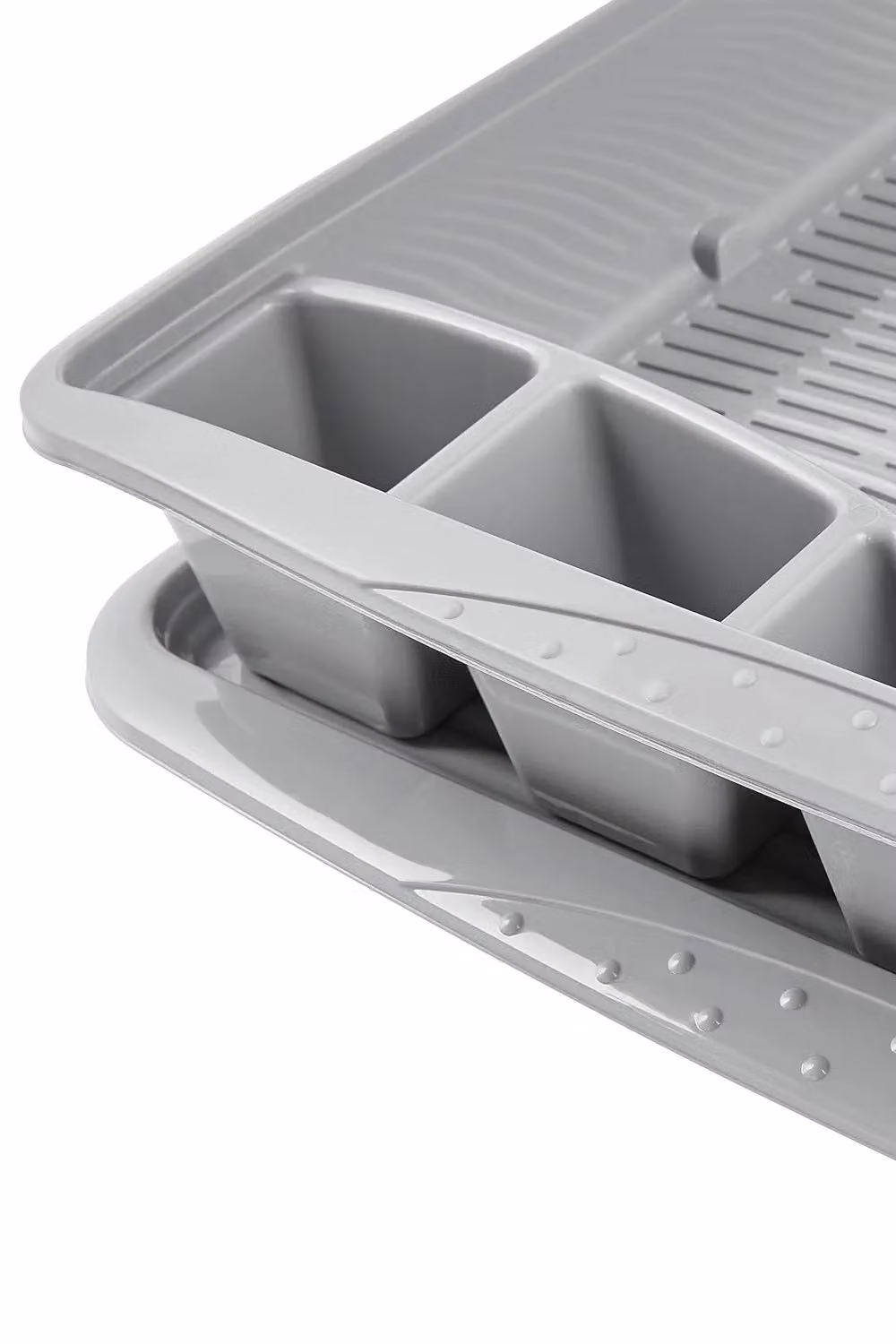 Keeeper Dish Drainer Rack with Drip Tray and Cutlery Holder in Grey – 3