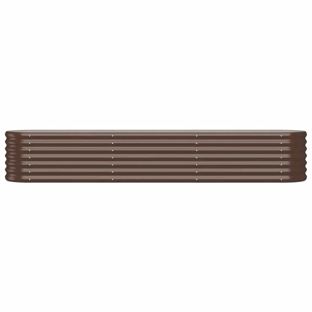 Berkfield Home Garden Powder-coated Steel Raised Bed in Brown, W/D/H: 224 x 40 x 36 cm – 3