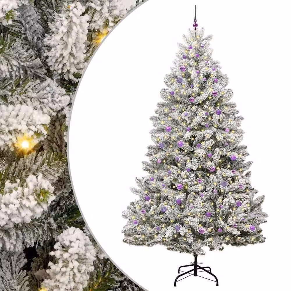 Berkfield Home Artificial Christmas Tree in Green and White, Height: 270 cm – 2