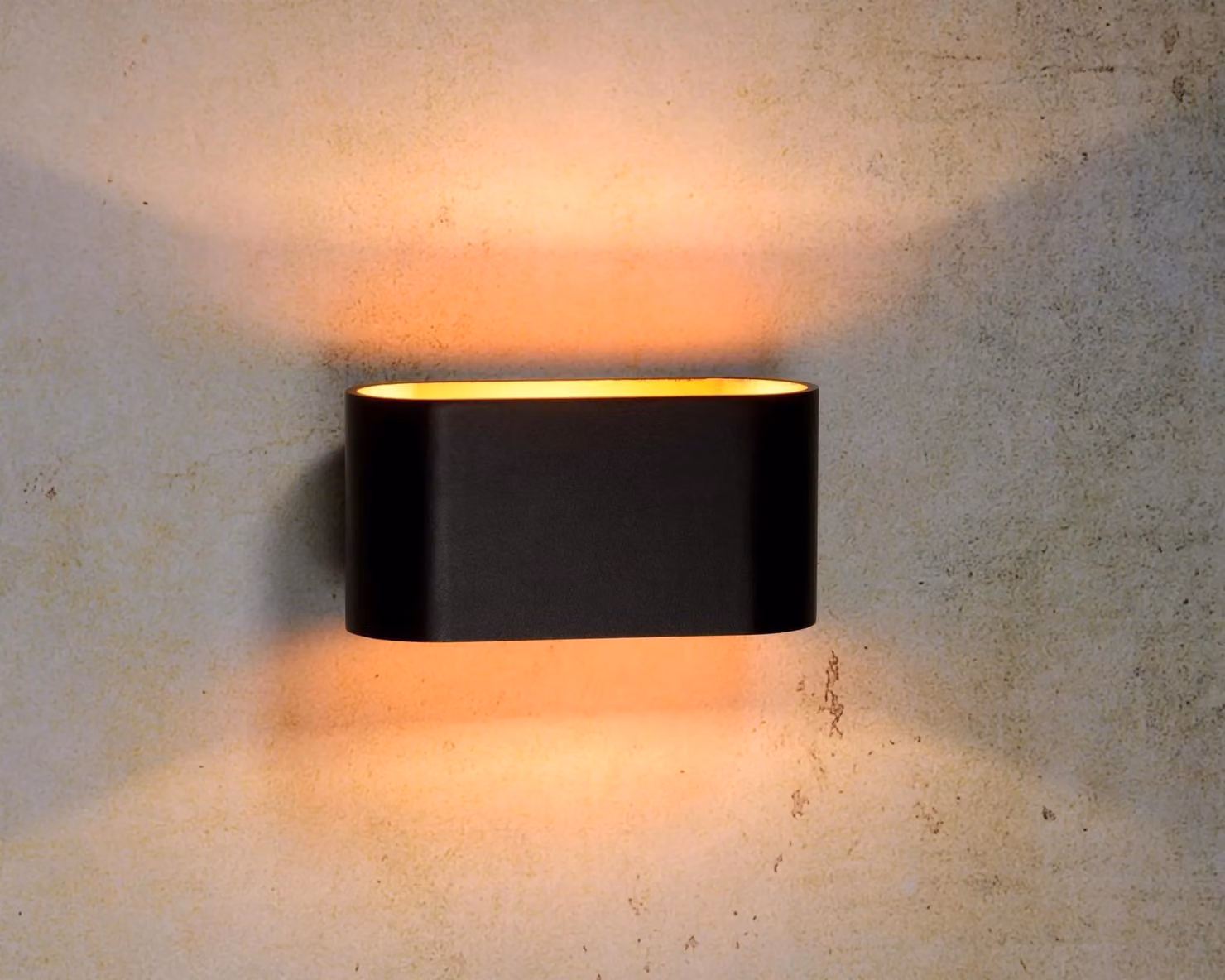 Lucide XERA Dimmable Modern LED Up Down Wall Light in Black and Gold/Brass – 3