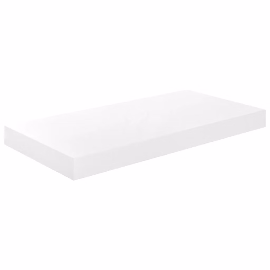 Berkfield Home Floating Wall Shelf, High Gloss White MDF, W: 50 cm, D: 23 cm, H: 3.8 cm – 2