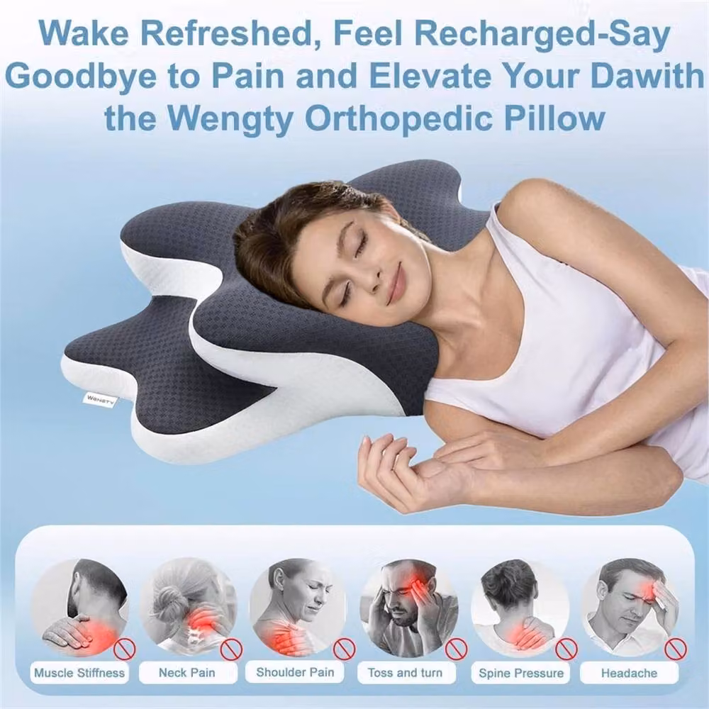 Nordara Hypoallergenic Memory Foam Neck Pain Relief Pillow in Grey – 6