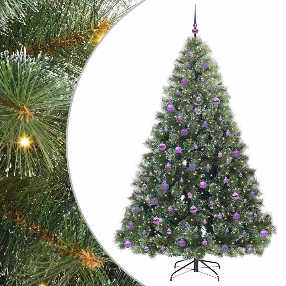 Berkfield Home Realistic Artificial Christmas Tree with 300 Warm White LEDs, Green, Height: 210 cm – 2