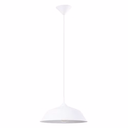 SOLLUX lighting Frika Pendant Light in White and Wood with E27 Socket