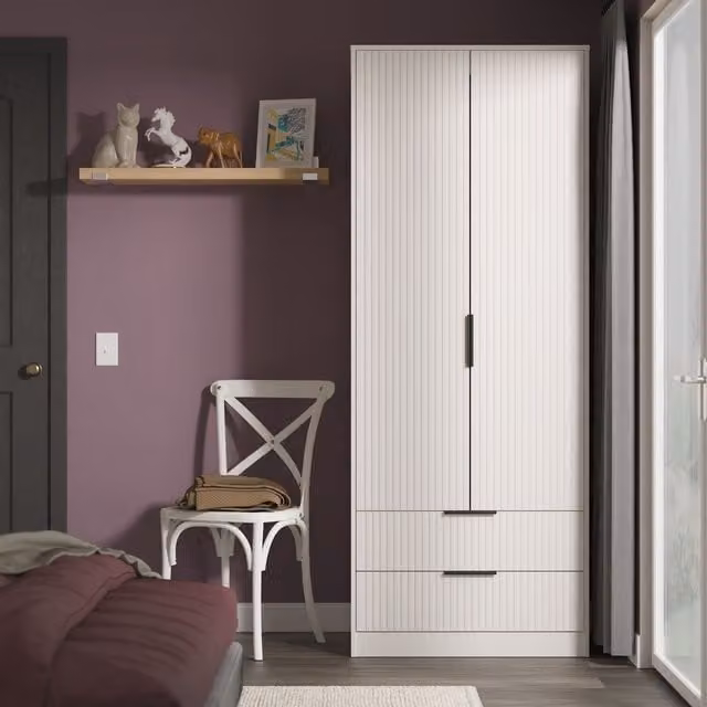 Ready Assembled 2 U Menai 2 Door 2 Drawer Wardrobe in Taupe