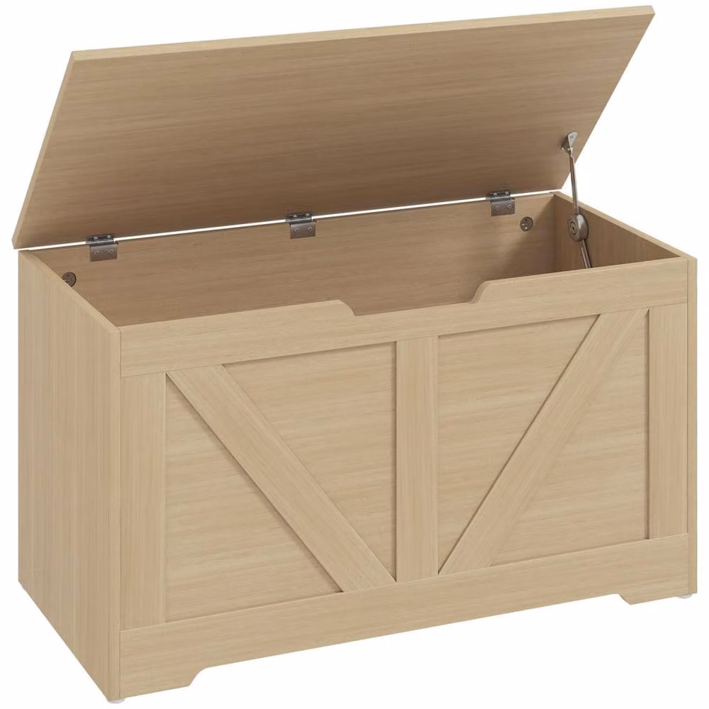 Wyld Haus Yolu Vina 100L Natural Wood Effect Storage Chest with Soft Close Lid in Brown – 2