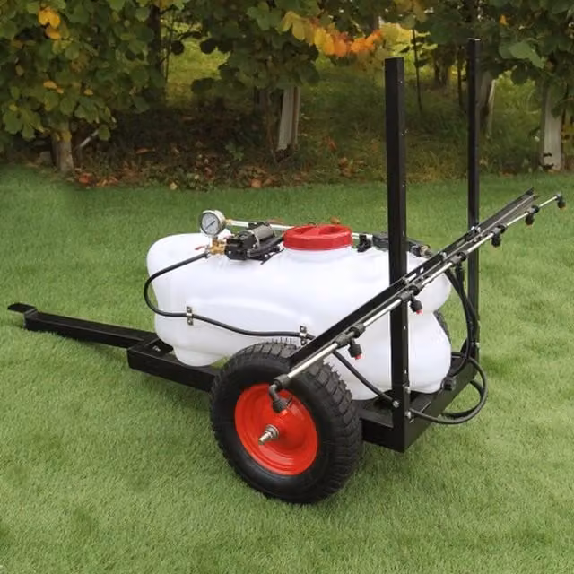 Maxblast 60L White ATV Pressure Sprayer Trailer with Rechargeable Battery