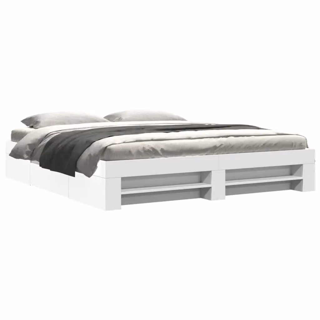 Berkfield Home White Engineered Wood Bed Frame with Drawers, W/D/H: 200 x 200 cm – 2