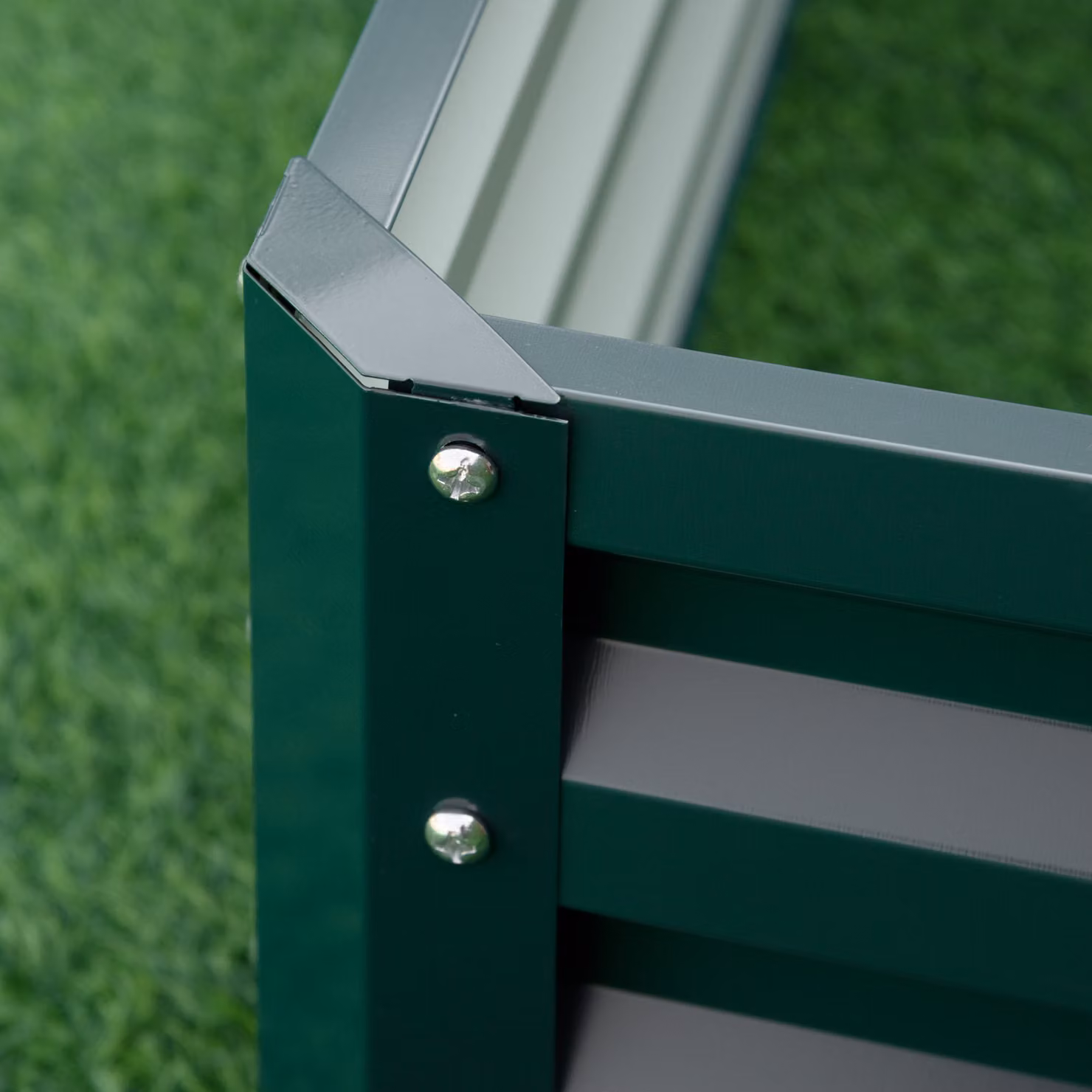 Outsunny Metal Raised Garden Bed for Vegetables and Flowers, Green, W/D/H: 120 x 120 x 30 cm – 10