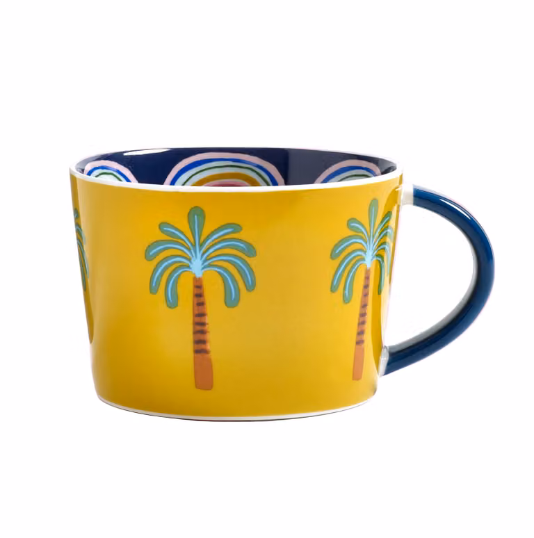 Eleanor Bowmer Electric Coast Palm Tree Ceramic Mug in Yellow