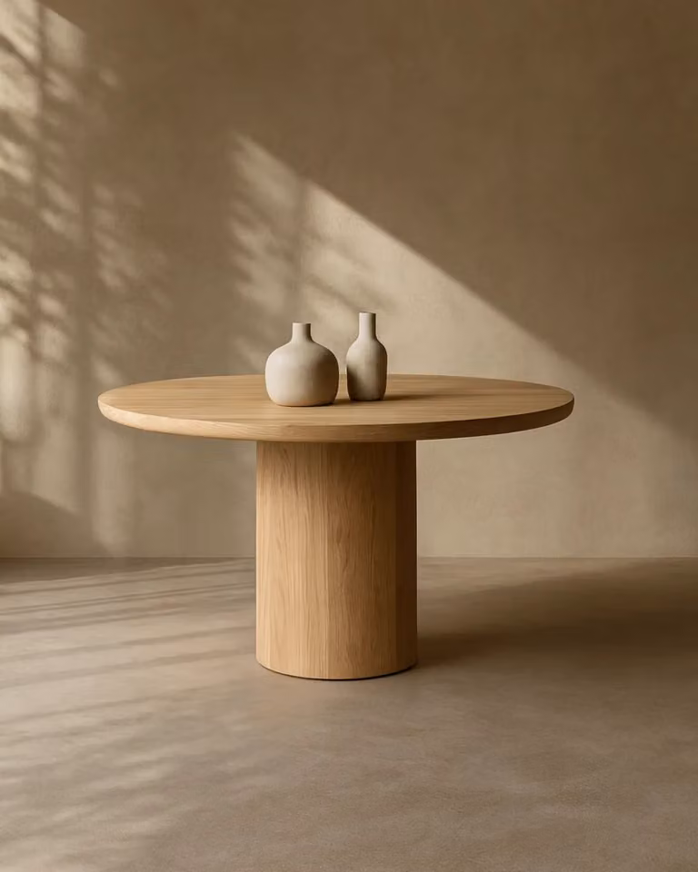 Tommy Franks Berwick Round Dining Table in Ash Oak, Diameter: 135 cm, Height: 74 cm