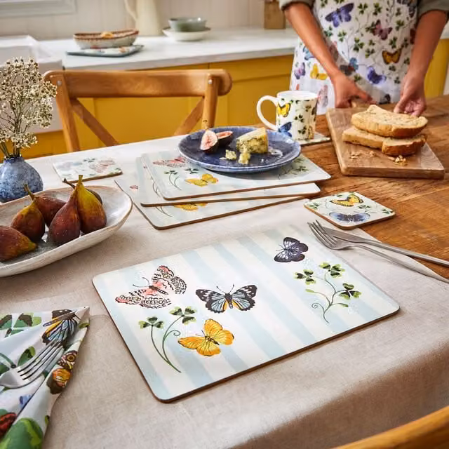 Ulster Weavers Butterfly Grove Floral Print MDF Placemats, Pack of 4, Multicolour – 1