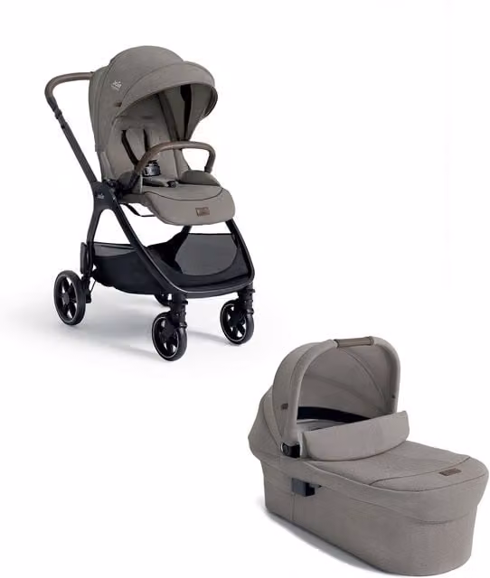 Joie Signature Valora 4in1 Convertible Kombi Pushchair and Carrycot Bundle in Brown and Grey