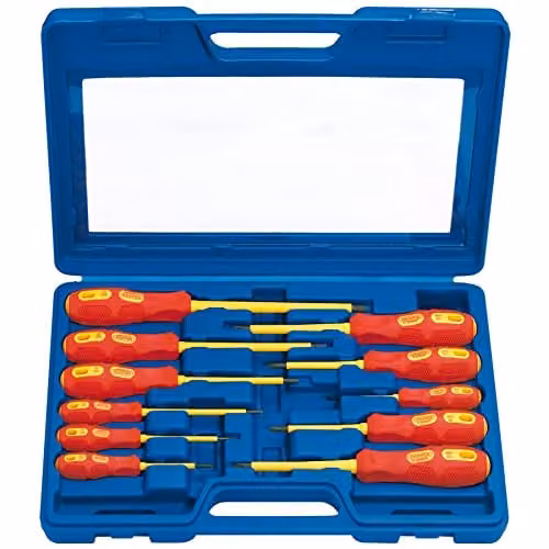 Draper Expert 69234 11-Piece VDE-Approved Fully Insulated Screwdriver Set, Blue