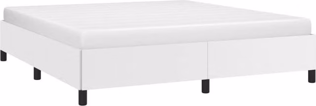 Berkfield Home Upholstered Super King Bed Frame in White Faux Leather W/D/H: 183 x 203 x 35 cm