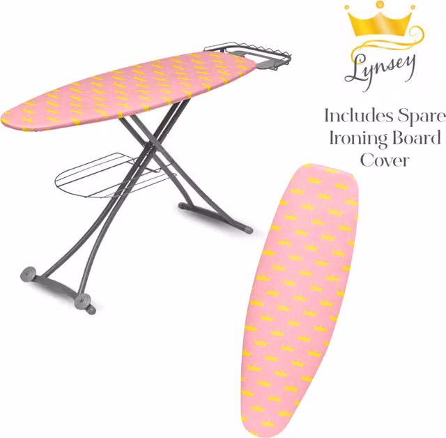 Swan x Lyndsey Pink Ironing Bundle with Height Adjustable Board and Iron Rest