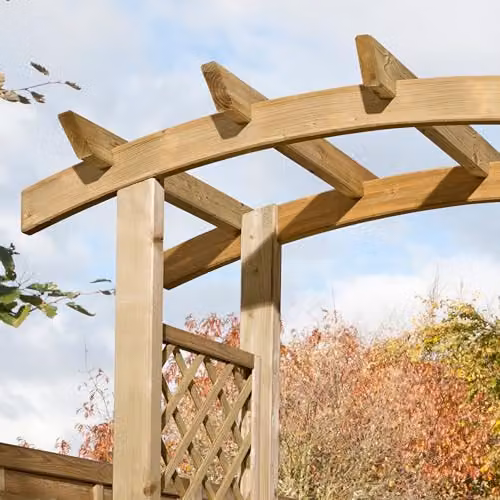 Rowlinson Charlbury Timber Garden Arch in Brown, W: 134 cm, D: 72 cm, H: 219 cm – 3