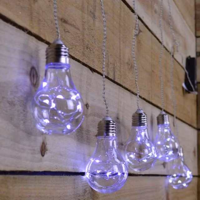 Samuel Alexander Set of 5 Battery Operated Vintage Edison Style LED Bulbs in Cool White