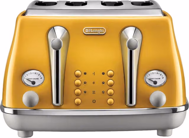 De'Longhi Icona Capitals 4 Slice Toaster - New York Yellow