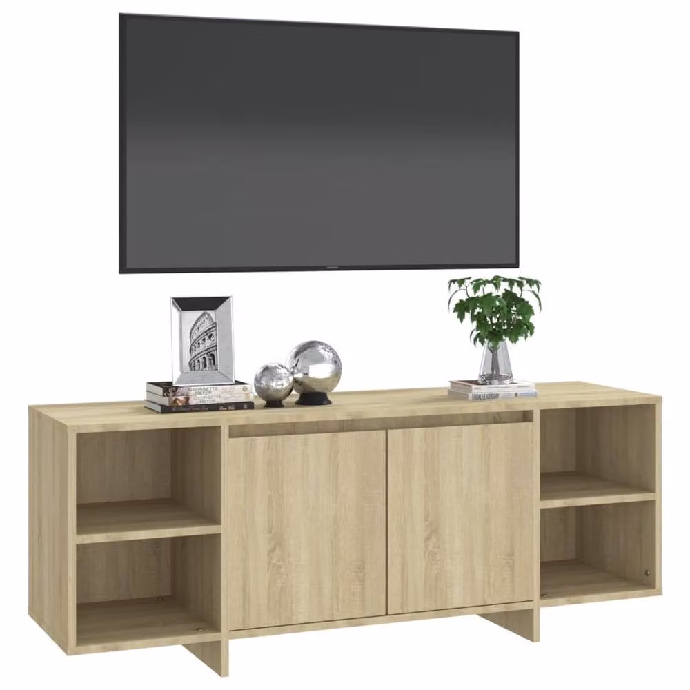 Berkfield Home Sonoma Oak TV Cabinet in Beige, W/D/H: 130 x 35 x 50 cm – 3
