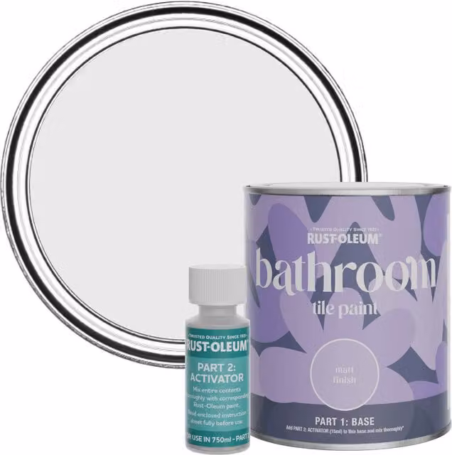 Rust-Oleum Bathroom Tile Paint in Matt Finish, Monaco Mist, Grey, 0.75 l