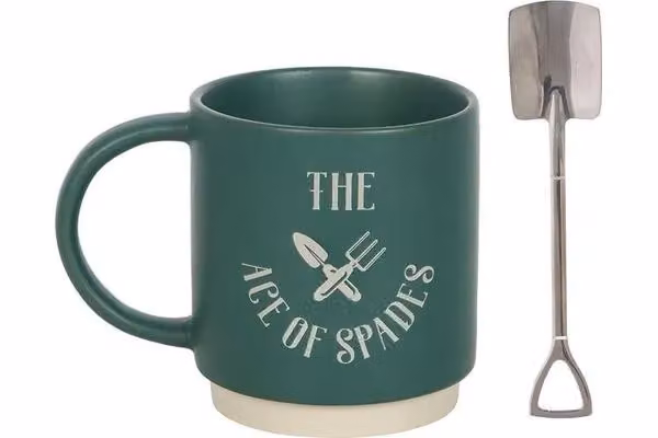 KDMD Ace of Spades Ceramic Mug with Spade Spoon in Petrol – 3
