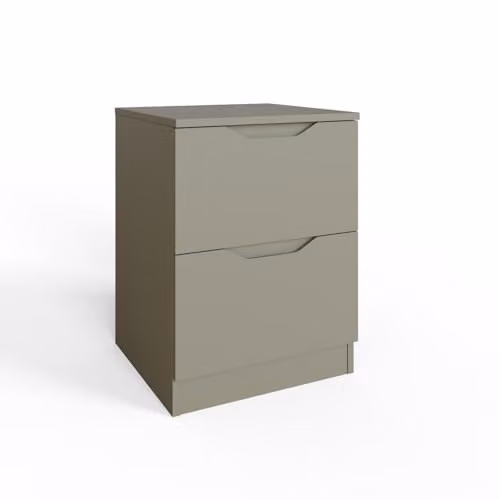 FWStyle Luno 2 Drawer Bedside Table in Green and White, W/D/H: 40 x 40 x 55 cm