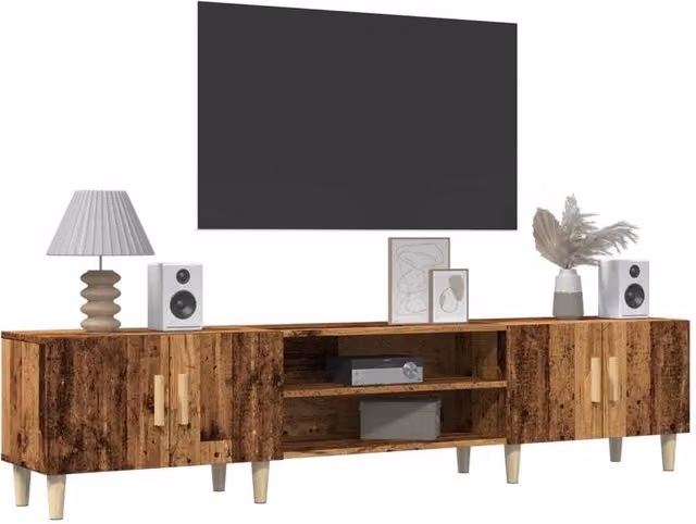 Berkfield Home Mid-Century TV Cabinet in Brown Old Wood, W/D/H: 180 x 31.5 x 40 cm – 1