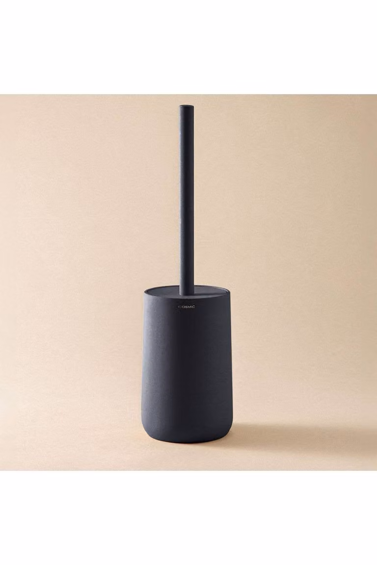 Cosmic Saona Collection Free-standing Polyresin Toilet Brush in Black