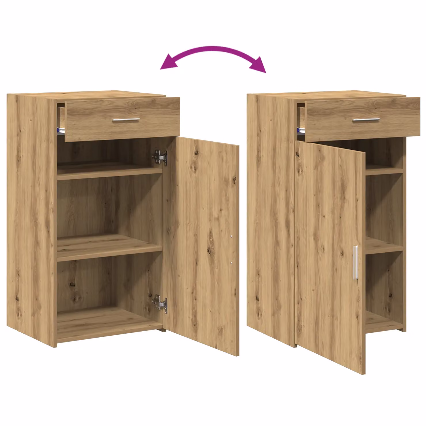 Berkfield Home Artisan Oak Sideboard in Brown, W/D/H: 93 x 30 x 42.5 cm – 5