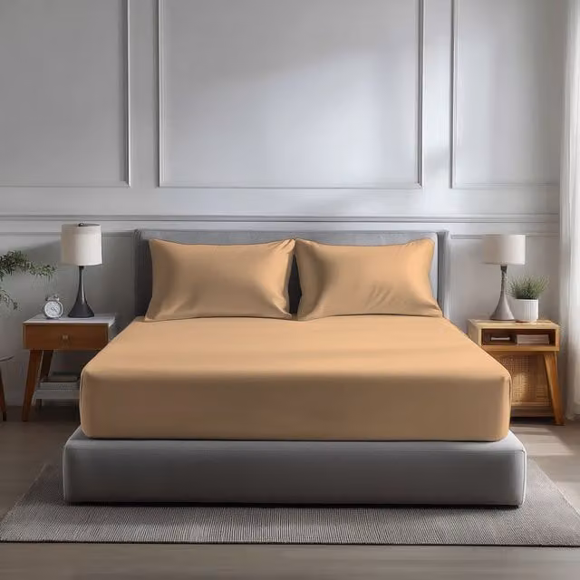 Snug City Beige Microfibre Soft Touch Extra Deep Fitted Sheet, Small Double, W/D/H: 122 x 200 x 40 cm