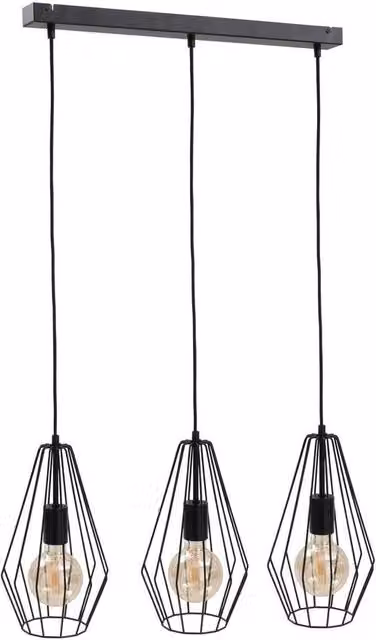 Netlighting Lex Bar Pendant Ceiling Light, Black, 60 cm, 3x E27