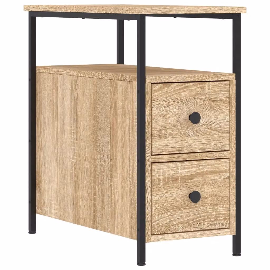 Berkfield Home Sonoma Oak Bedside Cabinet in Brown, W/D/H: 60 x 60 x 30 cm – 2