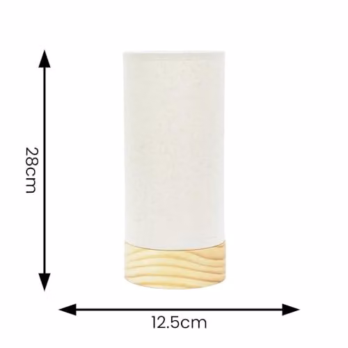 ValueLights Elsa Natural Wooden Table Lamp with Beige Fabric Shade – 3