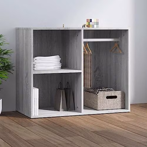 vidaXL Modern Freestanding Dressing Cabinet in Grey Matt Wood and MDF – 2