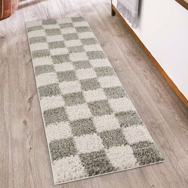 Desire Rugs Chester Modern Shaggy Area Rug, Green, W: 220 cm