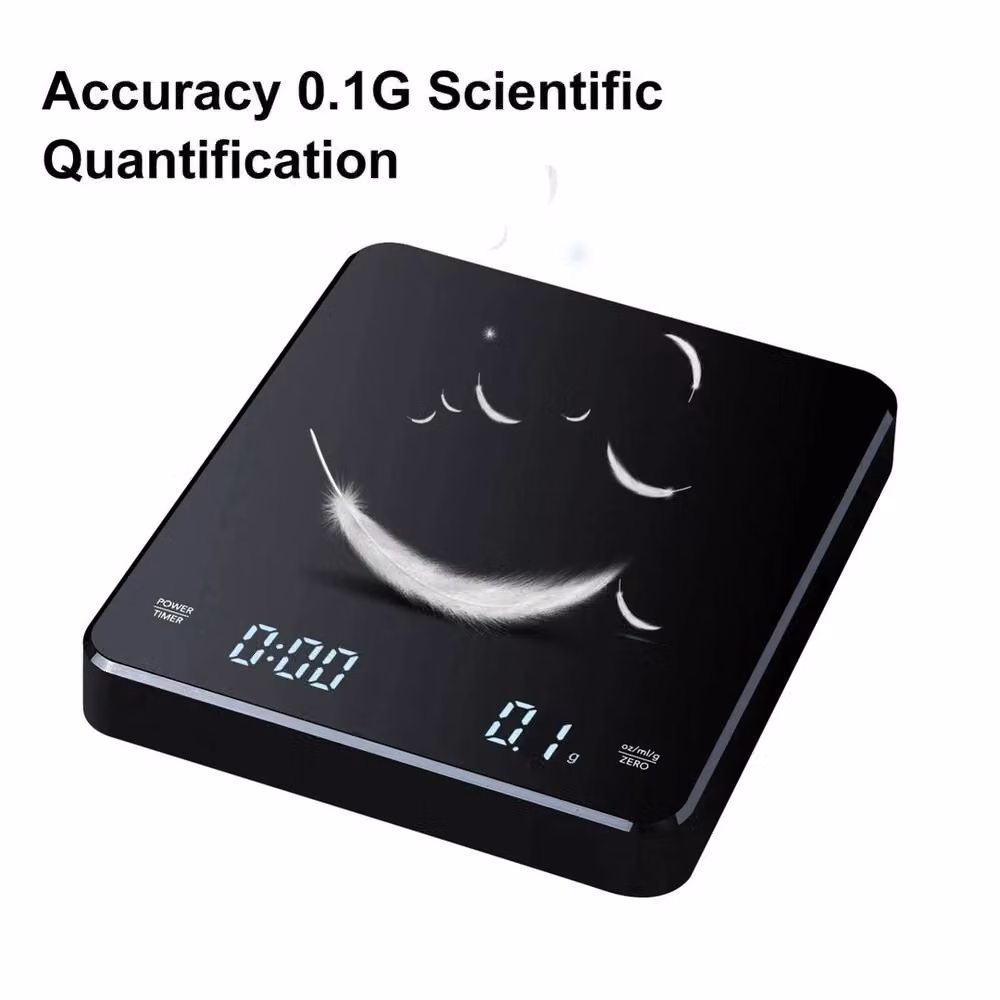 NESTLUNE Digital Coffee Scale with Timer and LCD Display, Black – 3