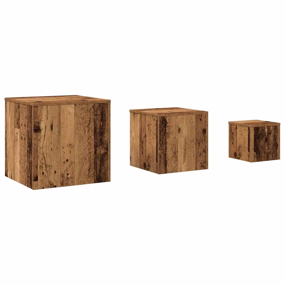 Berkfield Home Set of 3 Nesting Side Tables in Brown Artisan Oak Engineered Wood – 2