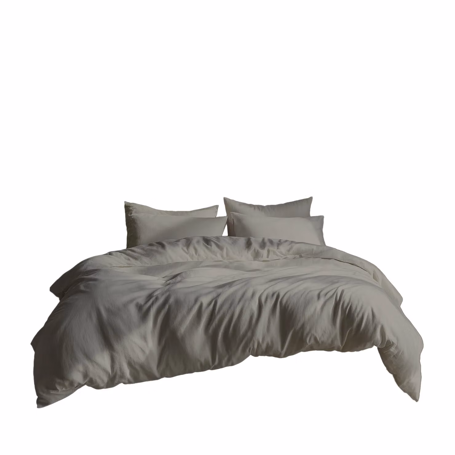 Home Sweet Home UK Plain Dyed Polycotton Duvet Cover and Pillowcase Set in Silver, Double Size – 2