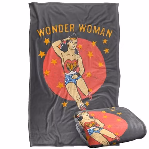 Warner Bros. DC Wonder Woman Silky Touch Super Soft Fleece Throw Blanket, Multicolour – 1