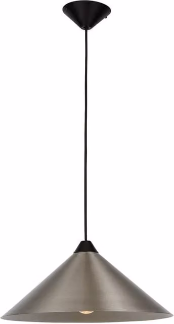 First Choice Lighting Fontana LED Ceiling Pendant, Brushed Chrome and Black, Diameter: 40 cm
