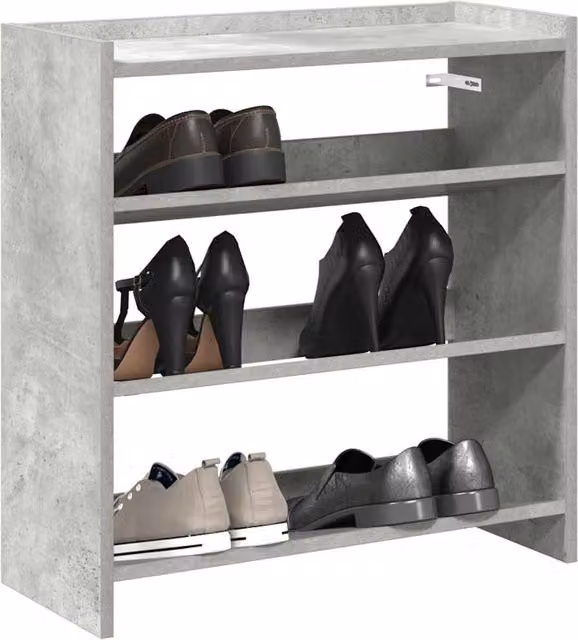 Berkfield Home Shoe Rack in Concrete Grey, W/D/H: 60 x 25 x 62 cm