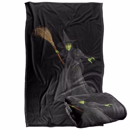 Warner Bros. The Wizard of Oz Witch Silky Touch Super Soft Fleece Throw Blanket, Multicolour, W: 91.44 cm x L: 147 cm