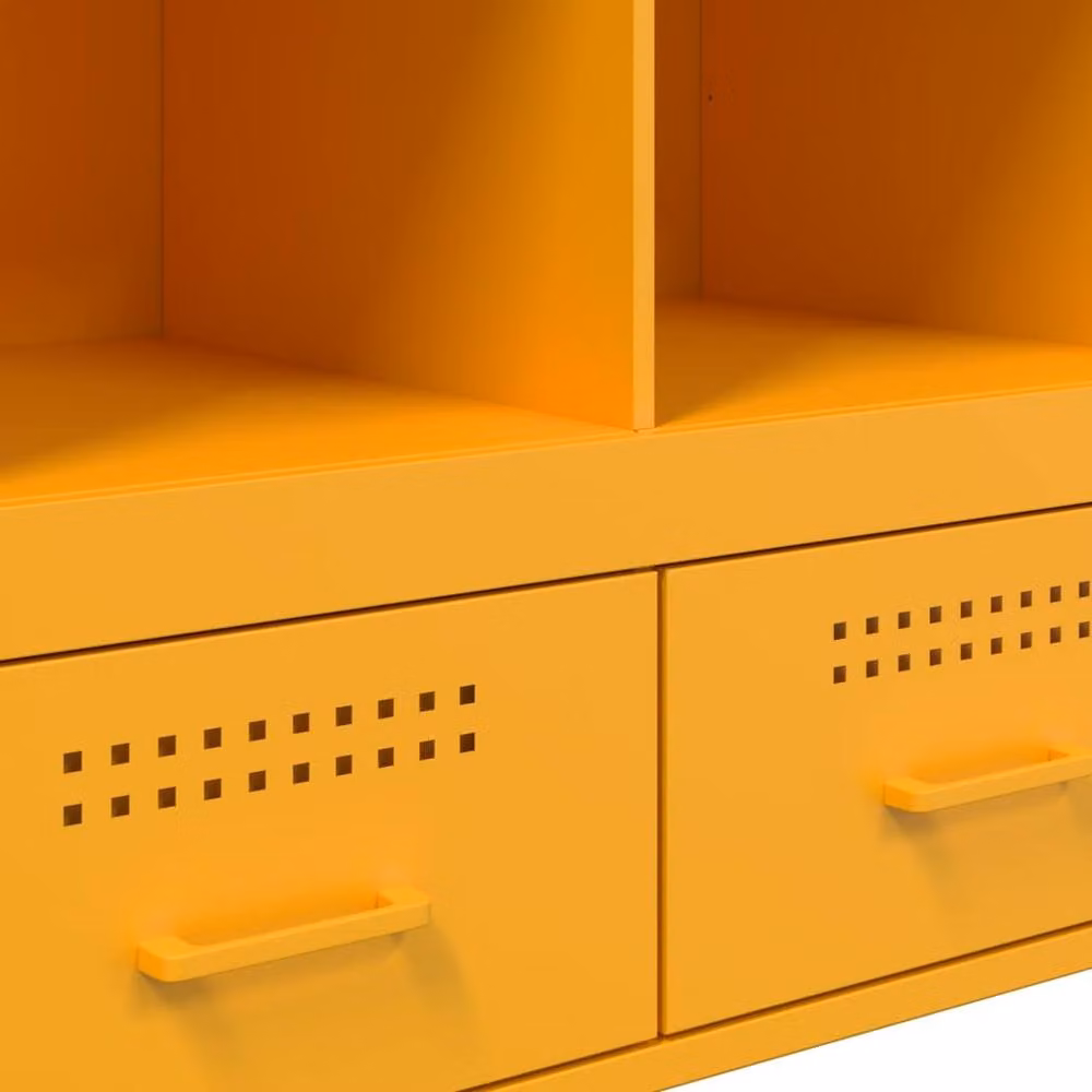 Berkfield Home Modern Steel Highboard in Matt Mustard Yellow, W/D/H: 68 x 39 x 101.5 cm – 3
