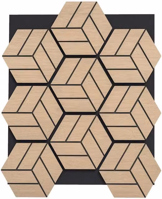 PAWNORA 4 Pack Soundproof Wood Look Wall Panels for Noise Reduction, Brown, W: 81 cm, H: 66 cm