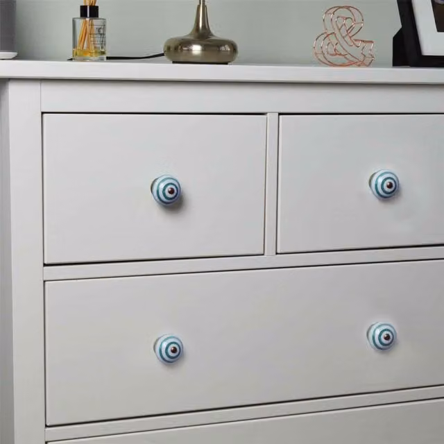 Nicola Spring Ceramic Cupboard and Drawer Knobs, Turquoise, Pack of 12