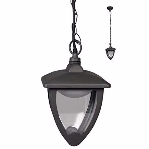 Luxform Luxembourg Suspended Glass Lantern Garden Light in Anthracite and Black – 1