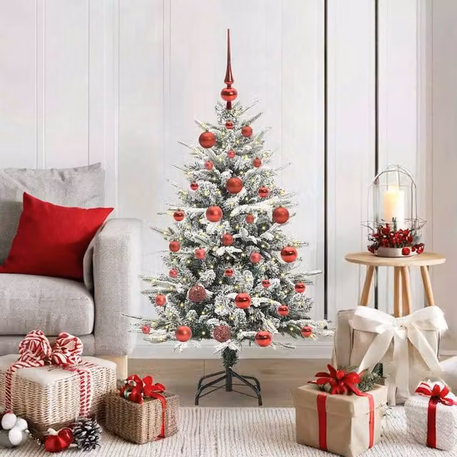 Berkfield Home Pre-lit Artificial Christmas Tree with Ball Set, Green, Height: 120 cm